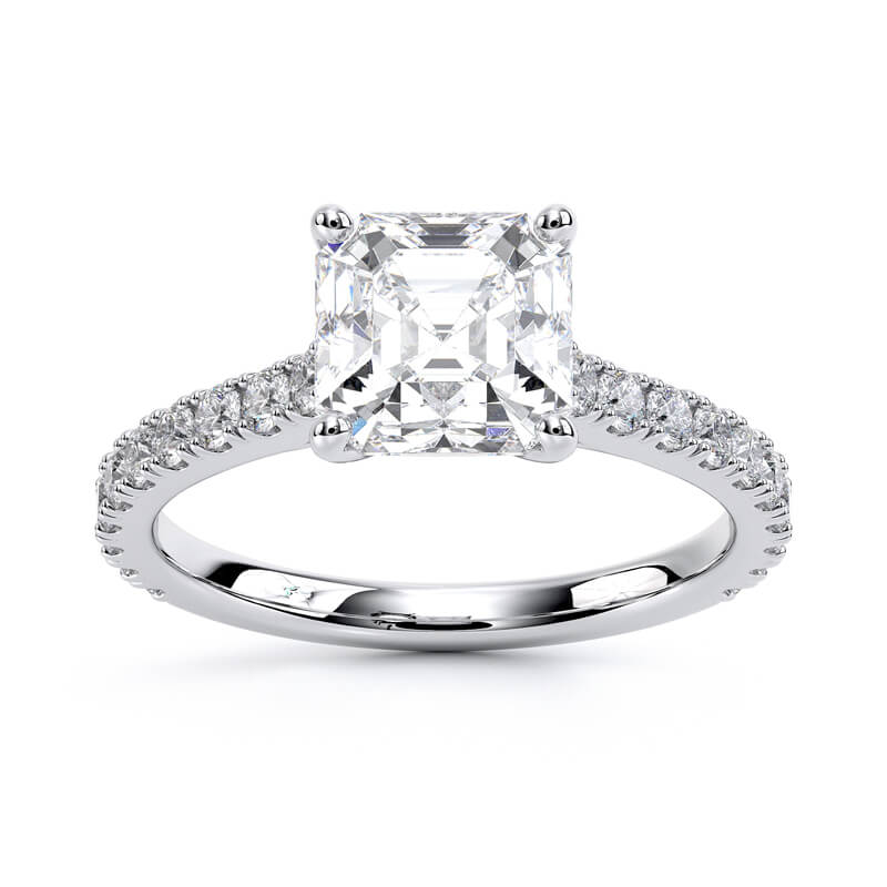 2mm Cathedral Pavé 1/2ctw | Asscher