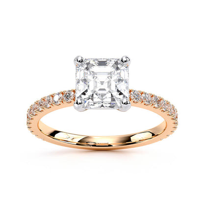 1.5mm Petite Basket Pavé 1/3ctw | Asscher