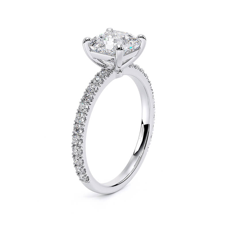 1.5mm Petite Basket Pavé 1/3ctw | Asscher