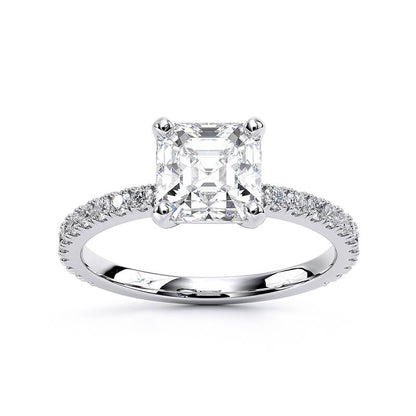 1.5mm Petite Basket Pavé 1/3ctw | Asscher