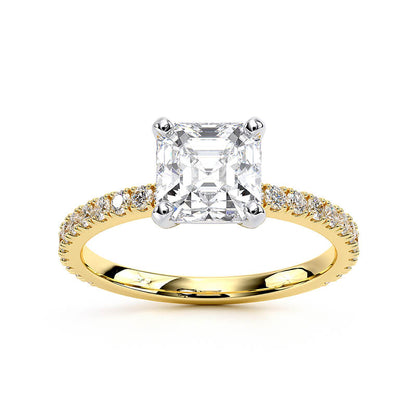 1.5mm Petite Basket Pavé 1/3ctw | Asscher