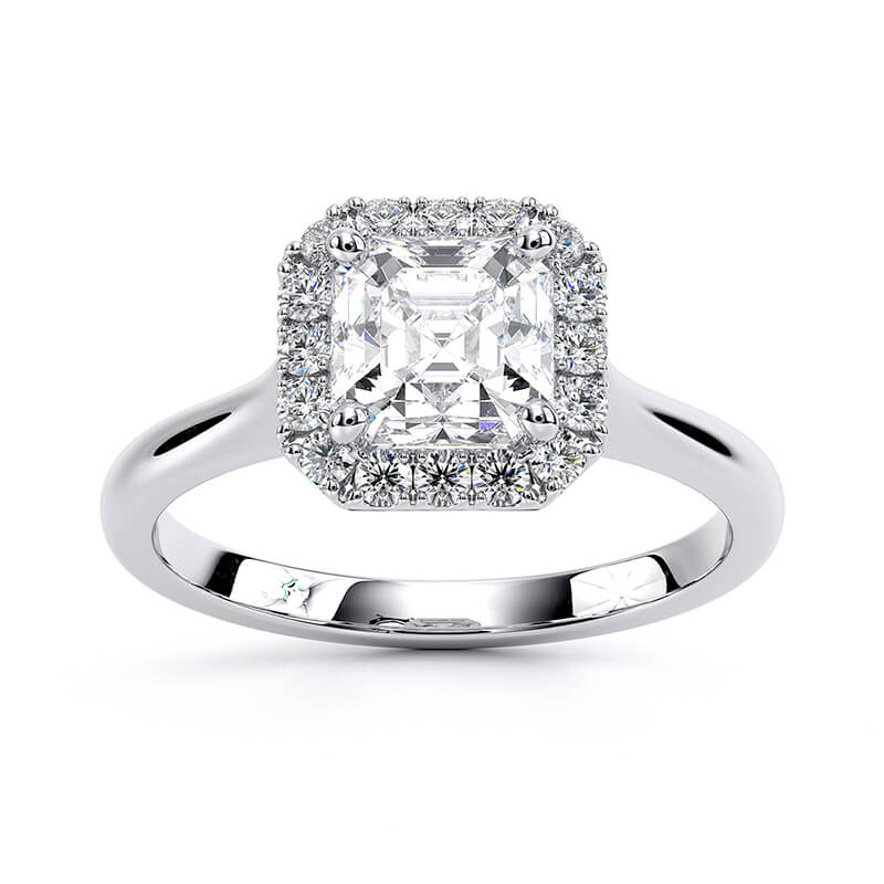 Plain Band Halo 1/4ctw | Asscher